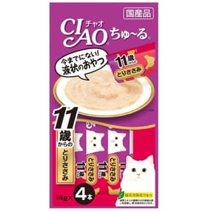CIAO CIAO 肉泥 貓零食 11歲以上 雞肉肉醬 14g 4本入 14g  正面圖