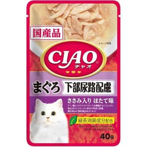 CIAO CIAO 貓濕糧 日本防尿石軟包系列 金槍魚・扇貝味 40g 40g  正面圖