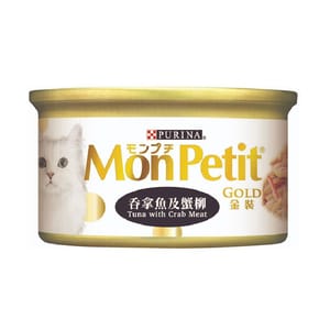 MonPetit MonPetit 貓罐頭 金裝系列 金裝吞拿魚及蟹柳 85g 85g  正面圖