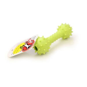 Aduck Aduck 玩具嚴選 狗玩具 橡膠啞鈴帶鈴鐺耐咬潔齒 正面圖