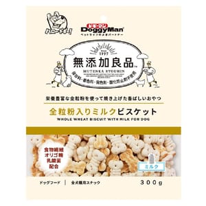DoggyMan DoggyMan 日本狗零食 膳食纖維小麥 無添加 牛奶餅乾 300g 300g 正面圖