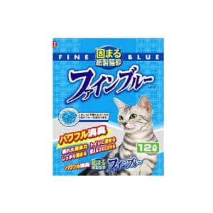 日本Hitachi 日本Hitachi Fine Blue 變色消臭 紙貓砂 12L 12L 正面圖