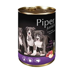 Piper Piper 黑鑽狗罐頭系列 幼犬配方 牛仔肉+蘋果 400g 400g 正面圖