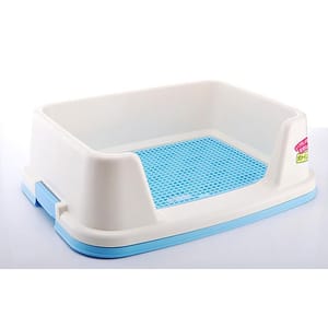 IRIS IRIS 狗狗專用 高身防噴狗廁所 TRT-500 藍色 細碼 正面圖