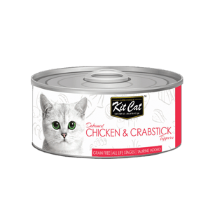 Kit Kit Cat 無穀物貓罐頭 雞+蟹肉 80g 80g 正面圖