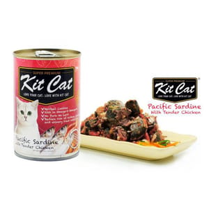 Kit Kit Cat 貓罐頭 太平洋吞拿魚+嫩雞肉 400g 400g  正面圖