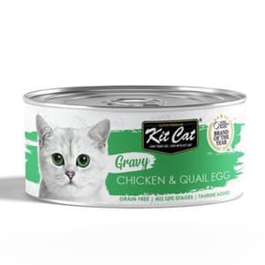Kit Kit Cat GravySeries 貓罐頭 鮮嫩營養肉汁湯 雞+鵪鶉蛋 70g 70g 正面圖