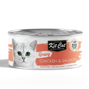 Kit Kit Cat GravySeries 貓罐頭 鮮嫩營養肉汁湯 雞+三文魚 70g 70g 正面圖