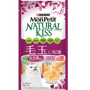 MonPetit MonPetit Natural Kiss 貓肉泥 吞拿魚肉粒去毛球配方 10g 10g 正面圖