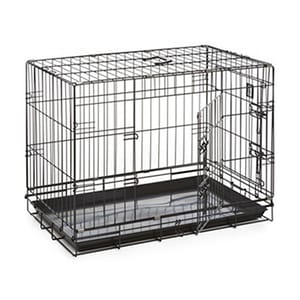 三尺焗漆可摺寵物籠 三尺焗漆可摺寵物籠 貓籠狗籠 黑色  貓犬用 正面圖