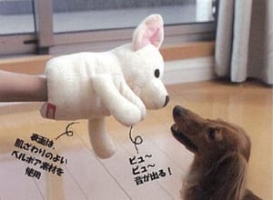 日本Bonbi 日本Bonbi ILOVEPETS Animal Mitten LoveDog 狗狗手偶玩具 灰黑八哥犬 一個入   背面圖
