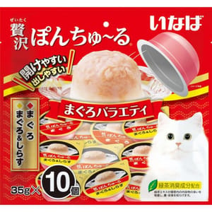日本INABA 日本INABA 貓零食 豪華啫喱 金槍魚及白飯魚 35g 10個入 35g 正面圖