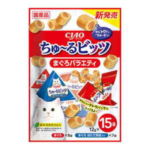 CIAO CIAO 貓零食 日本零食粒 金槍魚味 12g 15袋入 12g  正面圖