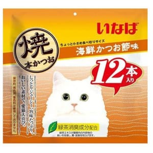 日本INABA燒鰹魚條 日本INABA燒鰹魚條 高齡貓用海鮮及鰹魚味 12本入 貓用 正面圖
