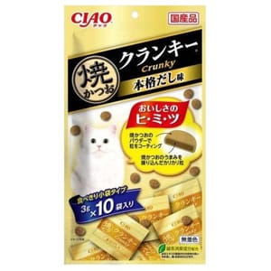 CIAO CIAO 貓零食 日本 Crunky 燒鰹魚餅乾 鰹魚高湯味 3g 10袋入 3g  正面圖