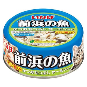 CIAO CIAO 貓罐頭 INABA 前浜の魚 原條拆肉鰹魚+三文魚 115g 115g  正面圖