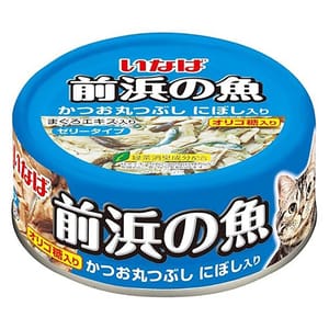CIAO CIAO 貓罐頭 INABA 前浜の魚 原條拆肉鰹魚+小魚乾 115g 115g  正面圖