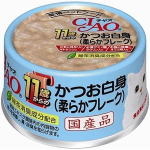 CIAO CIAO 貓罐頭 肉泥貓罐頭 11歲以上 白身鰹魚 75g 75g  正面圖
