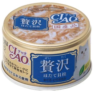 CIAO CIAO 貓罐頭 豪華貓罐頭 扇貝+金槍魚+雞肉 80g 80g  正面圖