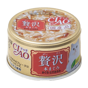 CIAO CIAO 貓罐頭 豪華貓罐頭 金槍魚+雞肉 80g 80g  正面圖