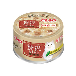 CIAO CIAO 貓罐頭 豪華貓罐頭 黑毛和牛+金槍魚+雞肉 80g 80g  正面圖