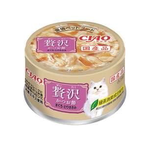 CIAO CIAO 貓罐頭 豪華貓罐頭 鰹魚+金槍魚+雞肉 80g 80g  正面圖