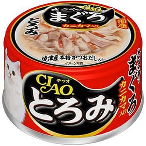 CIAO CIAO 貓罐頭 濃湯雞肉+金槍魚+蟹柳 80g 80g  正面圖