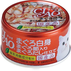 CIAO CIAO 貓罐頭 白身金槍魚+金槍魚節 85g 85g  正面圖