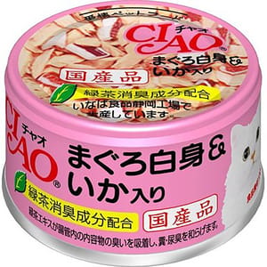 CIAO CIAO 貓罐頭 白身金槍魚+魷魚 85g 85g  正面圖