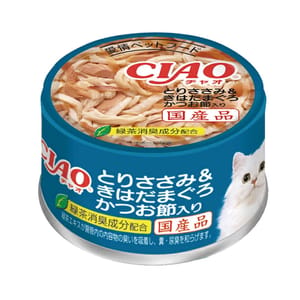 CIAO CIAO 貓罐頭 雞肉+黃鰭吞拿魚+鰹魚 85g 85g 正面圖