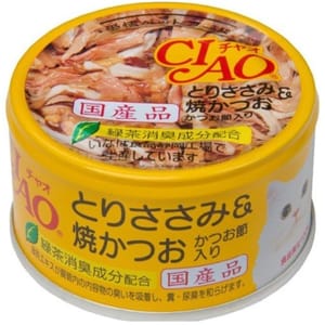 CIAO CIAO 貓罐頭 雞肉+燒鰹魚+鰹節 85g 85g  正面圖