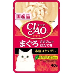 CIAO CIAO 貓濕糧 日本湯底軟包系列 金槍魚+雞肉+扇貝 40g 40g 正面圖
