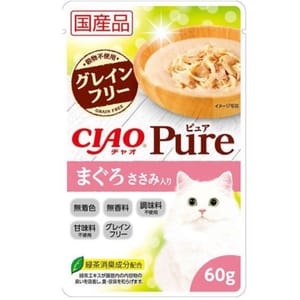CIAO CIAO 貓濕糧 日本 Pure 貓濕糧包 金槍魚+雞 60g 60g  正面圖