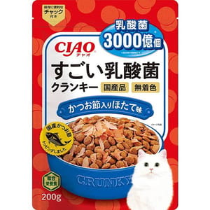 CIAO CIAO 貓糧 日本3000億個乳酸菌 鰹魚+扇貝 200g 200g 正面圖