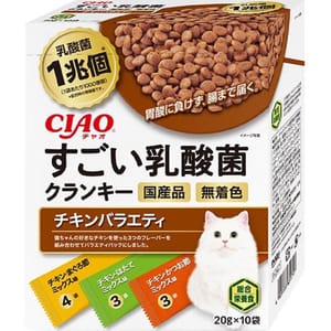 CIAO CIAO 貓糧 日本1兆個乳酸菌 雞肉雜錦 20g 10袋入 20g  正面圖