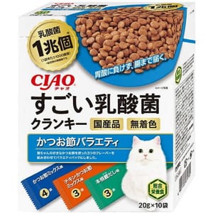 CIAO CIAO 貓糧 日本1兆個乳酸菌 鰹魚雜錦 20g 10袋入 20g 正面圖
