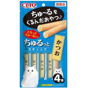 CIAO CIAO 貓零食 日本軟心流心棒 鰹魚味 4本入 正面圖