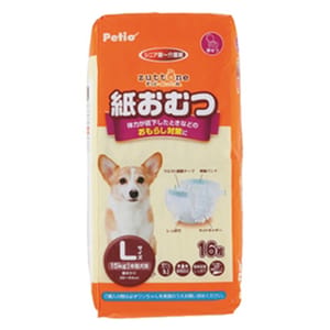 Petio Petio zuttone 高齡犬護理專用 包圍式紙尿褲 寵物尿墊 狗尿墊 狗尿片 L 16片 正面圖