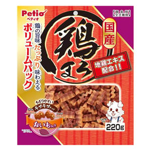 Petio Petio 狗零食 日本產濃郁蒸雞肉波浪條 甘薯 220g 220g 正面圖