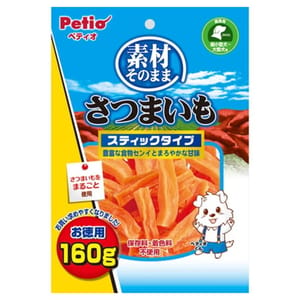 Petio Petio 狗零食 天然原味 香甜高纖乾甘薯條 腸胃健康 160g 160g  正面圖