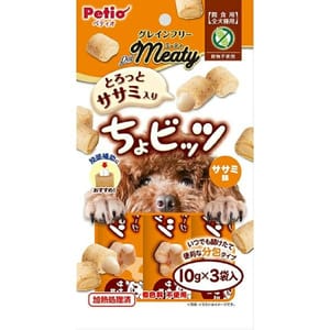 Petio Petio 狗零食 Meaty無添加雞胸肉&鰹魚流心肉粒  10gx3袋 10g  正面圖