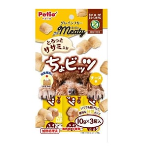 Petio Petio 狗零食 Meaty無添加雞胸肉&鰹魚&芝士流心肉粒  10gx3袋 #A201 10g  正面圖