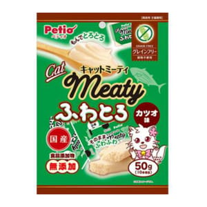 Petio Petio Meaty 貓零食 日本產無穀物 鬆軟鰹魚肉醬 50g 50g  正面圖