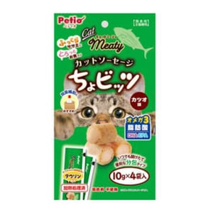 Petio Petio Meaty 貓零食 Meaty 無添加鰹魚味流心肉粒10gx4小袋 10g 正面圖