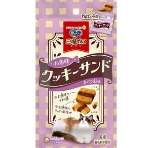 Unicharm Unicharm 貓零食 日本三星銀匙 魚味曲奇三文治 鰹魚味 24g 24g  正面圖