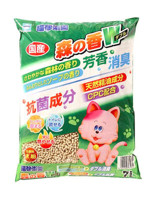 日本猫砂楽園森の香W芳香消臭木砂 日本猫砂楽園森の香W芳香消臭木砂 7L 7L  正面圖
