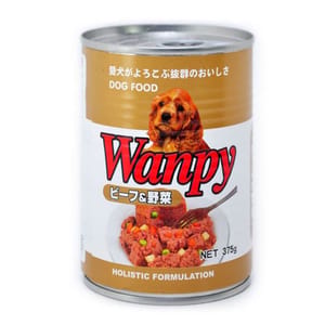 Wanpy Wanpy 狗罐頭 牛肉+野菜配方 375g 375g  正面圖