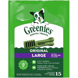 Greenies 狗零食 Original Large 潔齒骨 大型犬用 17支 27oz 或 15支 24oz (10228876/10258170/60018881) (GR501) (新舊包裝隨機發貨) 狗零食 Greenies 寵物用品速遞