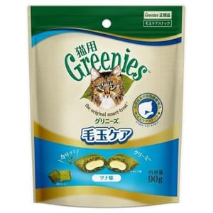 日本Greenies貓齒靈 日本Greenies貓齒靈 貓零食 夾心潔齒餅 毛玉配方 吞拿魚味 90g 90g 正面圖