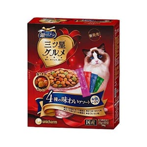 Unicharm Unicharm 貓零食 日本三星銀匙貓脆餅 4種口味MIX 200g 200g 正面圖